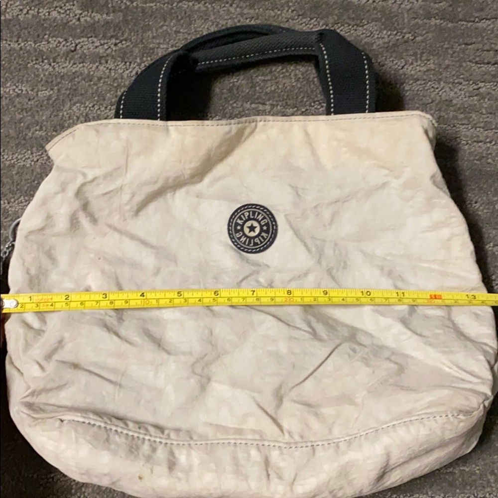 Women Kipling vintage cream and black tote bag with monkey attached - Picture 5 of 8